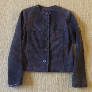 Michael Kors dark brown leather jacket